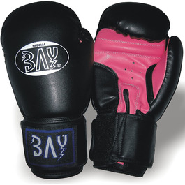 Боксерські рукавички BAY 'Future-боксерські рукавички, чорний / рожевий, штучна шкіра, 10 унцій і Унцій