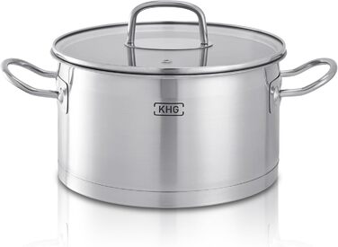 Каструля KHG 14 см з нержавіючої сталі, індукційне дно, 1.5 л | Для всіх плит, миється в посудомийній машині
