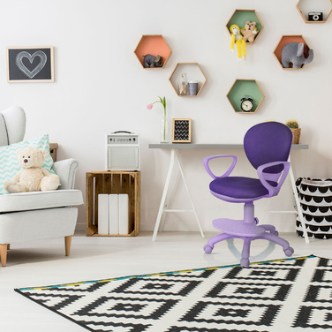 Дитячий стілець / дитячий письмовий стілець KID COLOUR тканина фіолетовий hjh OFFICE