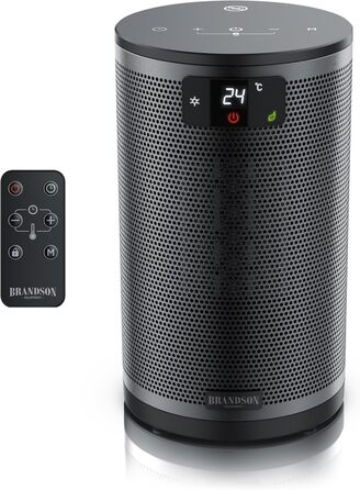 Обігрівач Brandson з дистанційним керуванням, 1500 Вт, 2 режими, ECO, захист від перекидання та перегріву