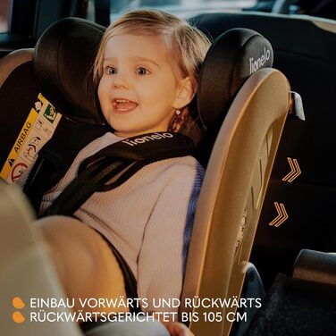 Автокрісло Lionelo AART I-Size для дітей 40-150 см, чорне, з регулюванням спинки та підголівника, R129 i-Size