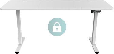 Mars Gaming MGD-ERGOPRO: Регульований за висотою електричний стіл, 110x60 см, білий. Ергономічна поверхня з карбону, металева конструкція, тримач для навушників, кабельний менеджмент