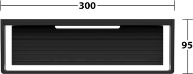Душовий кошик Keuco металевий, матовий чорний, приховане кріплення, 9,5x30x6,7 см, настінний у душовій кабіні, душова полиця Edition 11