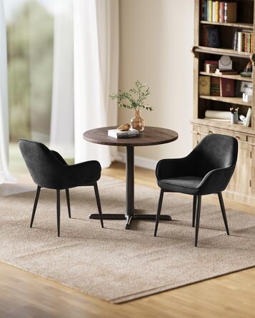 Крісло Eluchang для їдальні та кухні: зручне, з підлокітниками, оксамит, набір 4 шт., до 120 кг