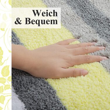 Набір килимків для ванної кімнати Homaxy (2 шт.) з мікрофібри, швидковисихаючі, м'які, з високим ворсом, 40x60 см + 50x80 см, зелено-сірий