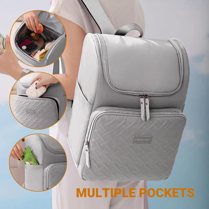 Рюкзак-холодильник 18L для пікніка: ізольований, зелений (сірий)