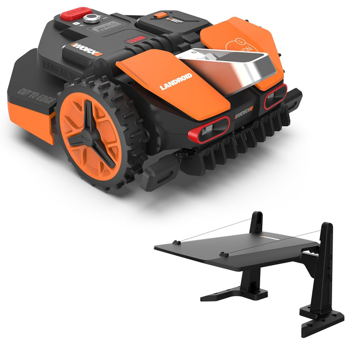 Робот-газонокосачка WORX S250 Mähroboter WR202E для газонів до 250 м², з AI, без кабелю, активне уникнення перешкод, захист від їжаків + гараж WA0825 Vision 250 м²