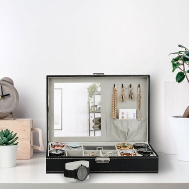 Стильна чорна скринька Relaxdays для зберігання 8 годинників