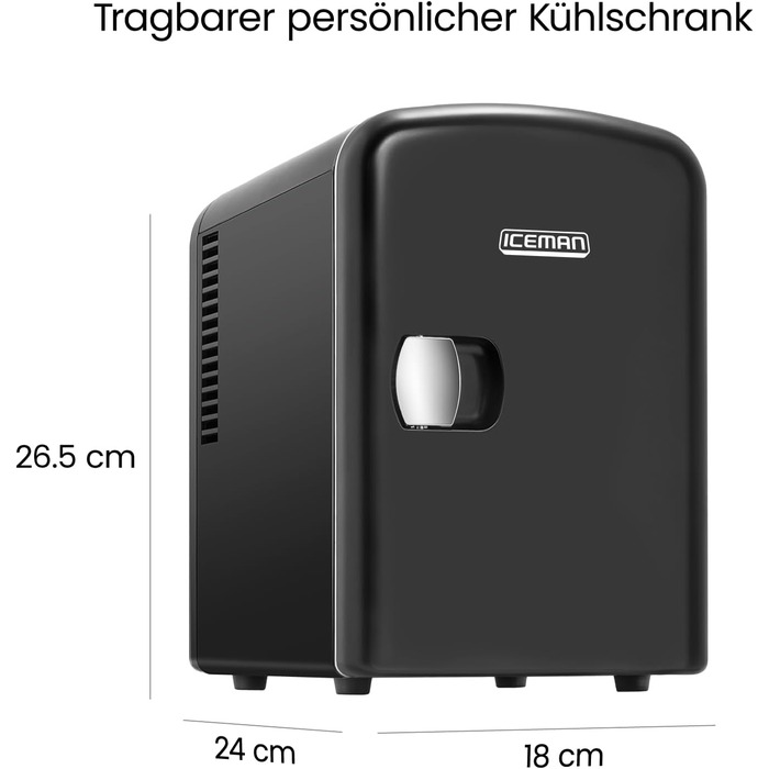 Chefman Iceman – міні-холодильник 4л, з підігрівом, для косметики та перекусів, AC/DC, для дому/авто/спальні