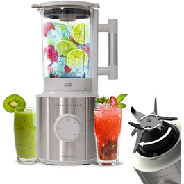 Стаціонарний блендер Cecotec Grand Katana 2700MAX Total Destroy Screen - 2700W, цифровий дисплей, 1.8л скляний глечик (білий)