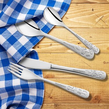 Дитячий столовий набір Ballfreunde з гравіюванням імені - унікальний дитячий столовий набір з гравіюванням, персоналізований хрещення для хлопчика/дівчинки, персоналізований столовий прилад, персоналізовані подарунки для дітей (4 шт.)