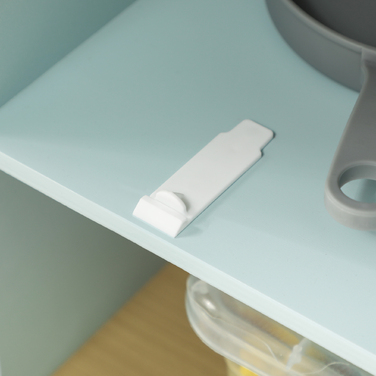 Дитяча кухня-ігровий набір з мікрохвильовою піччю, плитою та духовкою, кухонним посудом, виготовлена з МДФ та нержавіючої сталі, блакитна.