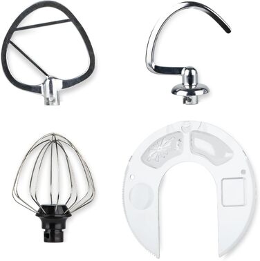 Міксер Prixton KR250 для випічки, 1500 Вт, 10 швидкостей, чаша 5 л з нержавіючої сталі, 3 насадки, прозорий ковпак (Оранжевий)