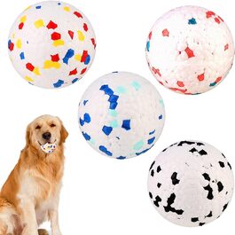 Набір м'ячів для собак Vegena 4 шт 7 см біло-кольорові