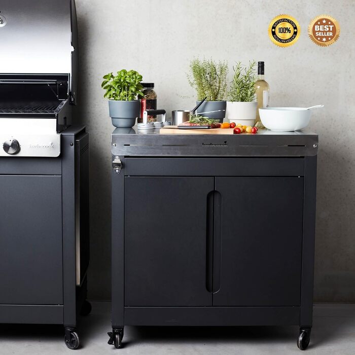 Барбекю-стіл Barbecook Premium Buddy з місцем для зберігання та вбудованим відкривачем для пляшок, для газового гриля, 84 x 46 x 90 см