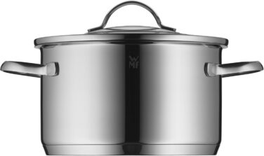 Набір каструль WMF Aparto з нержавіючої сталі Cromargan з кришкою з термостійкого скла, індукційне дно, не має покриття, придатний для миття в посудомийній машині (16 см)