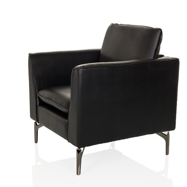 Крісло-релакс / Одномісне крісло BAVERO з екошкіри чорного кольору hjh OFFICE