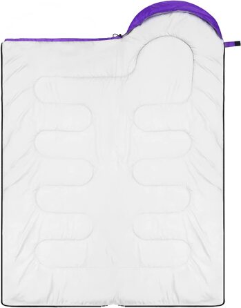 Спальний мішок, Спортивний відкритий стельовий спальний мішок, портативний надлегкий теплий спальний мішок, 3 сезони для дітей, дорослих, жінок, сплячий під час кемпінгу, трекінгу, подорожей, піших прогулянок (фіолетовий рожевий)