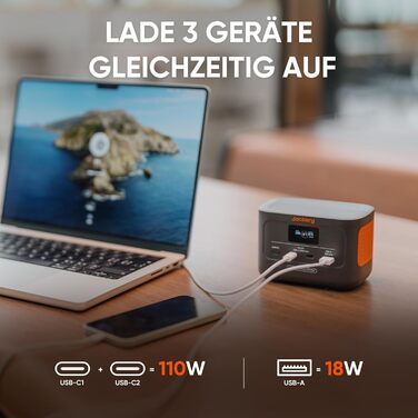 Jackery Explorer 100 Plus: портативна електростанція з LiFePO4 акумулятором 99Wh, 128W, 3 порти для зарядки, резервне живлення для подорожей та надзвичайних ситуацій