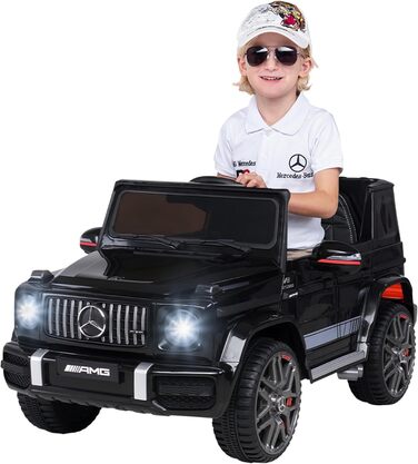 Дитячий електромобіль Mercedes AMG G63 Actionbikes, ліцензія, 2,4 ГГц пульт, електроавто для дітей від 3 років, білий/чорний