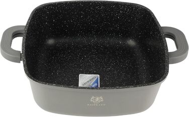 Каструля з антипригарним покриттям 10 літрів з кришкою, діаметр 28 см, з алюмінієвого лиття, для всіх типів плит (включно з індукцією), сіра. Ідеально підходить для супу, тушкування, приготування великих порцій.