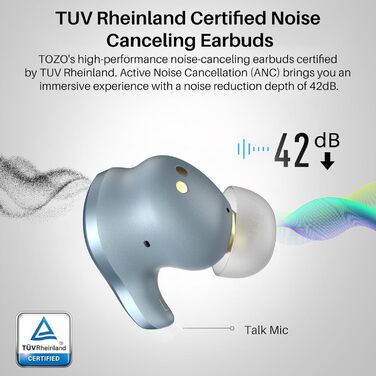 Навушники TOZO X1, бездротовий, гібридний драйвер, LDAC, ANC, ENC, керування додатками - синій