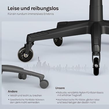 Ігровий крісло WOLTU з регульованою спинкою, обертовий офісний крісло з підлокітниками, підставкою для ніг, поперековою підтримкою, підголівником, блакитний