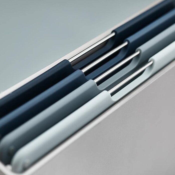 Набір дерев'яних обробних дощок Joseph Joseph Folio, 4 шт., великий, блакитний/сріблястий, 35.7 x 26.2 см