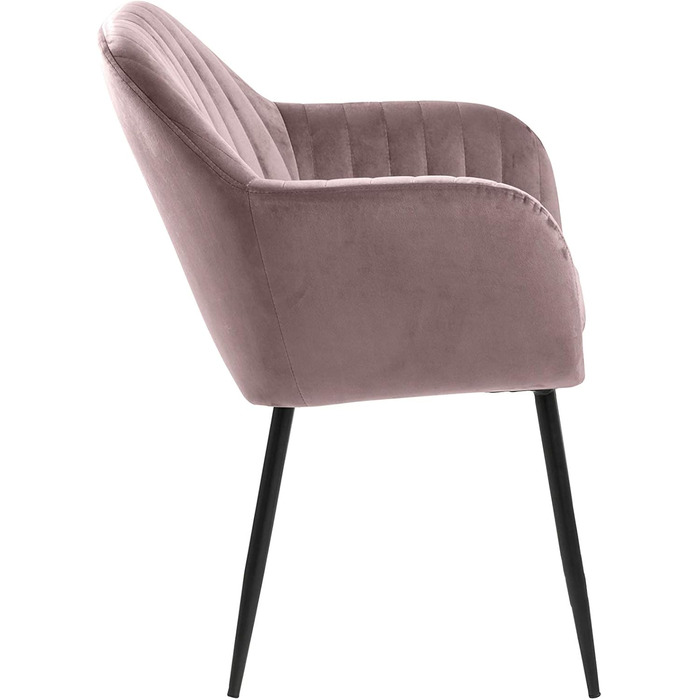 AC Design Furniture Стілець для їдальні Wendy, рожевий/чорний, велюр/метал, 57x61x83 см