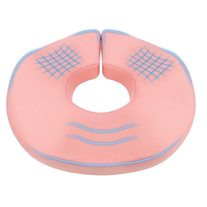Ортопедична подушка-кільце Feagar для сидіння, ергономічна подушка-пончик від геморою, ішіасу та для післяпологового відновлення, регульована (Рожева, стандарт 60-100 кг)