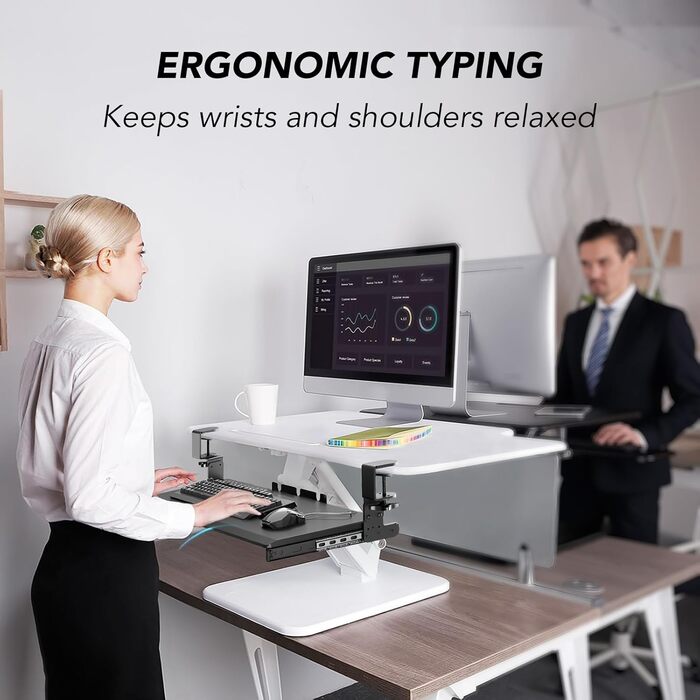 Висувна підставка для клавіатури під стіл з К-кріпленням, великого формату, стійка, ковзна платформа 838 мм x 280 мм, висувна платформа для комп'ютера (Чорний)