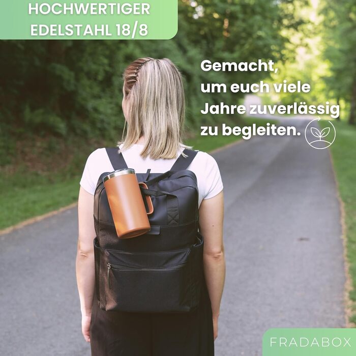 Термокружка 'Neri' 600 мл, нержавіюча сталь, подвійні стінки, вакуумна ізоляція, для кави з собою, BPA-Free, з кришкою-ковзанням, миється в посудомийній машині (Турквіс/Коричневий)