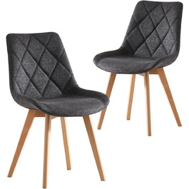 Стілець для їдальні B&D Home Tania (2 шт.) - оббивка Merlot, дизайн в стилі Skandi, для кухні, офісу, вітальні