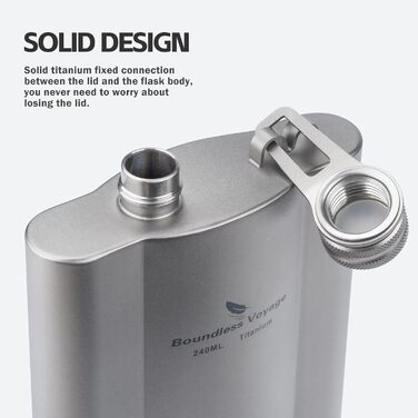 Фляга з титану iBasingo 180 мл - Ultraleichter Flachmann для алкоголю, подорожей, кемпінгу. Ti3071D