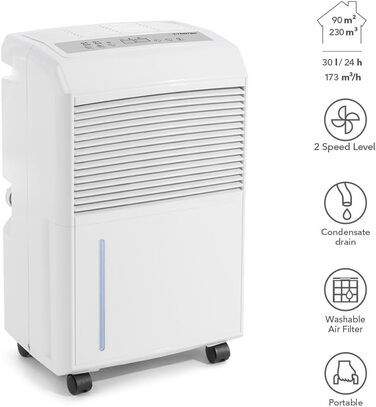 Електричний осушувач повітря TROTEC TTK 90 E, 30 л/доба, для приміщень до 90 м², з автоотключенням