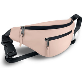Преміальна поясна сумка та нагрудна сумка для жінок та чоловіків (PU шкіра) - поясна сумка та сумка через плече Високоякісна сумка для відпочинку, спорту та подорожей - Стильна, елегантна сумка через плече та слінг (1.2 л) (рожева), 3KIND -