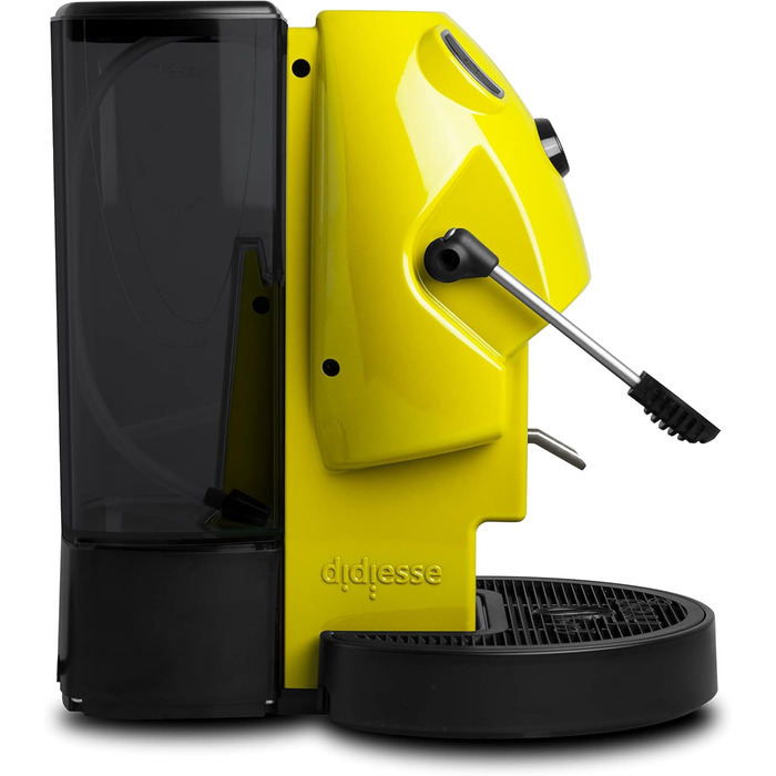 Кавомашина Didiesse Baby Frog Pad – компактна, 450 Вт, з підставою для паді, 1,5 л бак (білий, лимонно-жовтий)