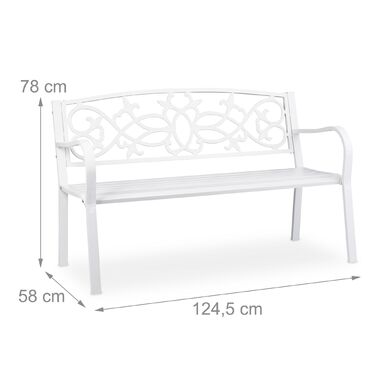Relaxdays Вінтажна садовая лавка білого кольору