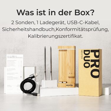 MEATER Pro Duo: Розумний термометр для м'яса | Висока термостійкість 550°C | Велика дальність | Сертифікована точність | Для приготування на грилі, в духовці, мангалі, коптильні, фритюрниці | 50+ рецептів в додатку