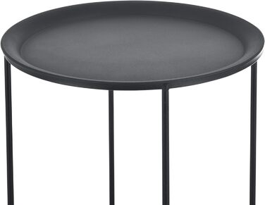 Місний бічний столик 3 шт. Металевий журнальний столик диванний стіл 3 розміри Стіл для вітальні круглий чорний, 3-