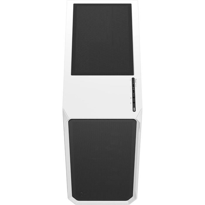 Корпус для ПК Fractal Design Focus 2 White з загартованим склом, білий, сітчаста передня панель, 2 вентилятори 140 мм, ATX, ігровий