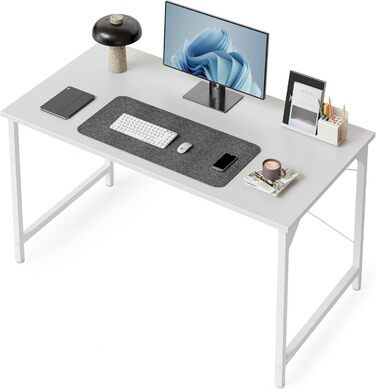 Комп'ютерний стіл CubiCubi 100x48 см, білий, для офісу/дому, металевий каркас