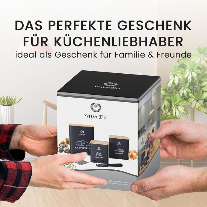 Набір коробок для зберігання картоплі, цибулі та часнику – 3 шт. Металеві овочеві контейнери з картопляницею та очищувачем – чорний колір