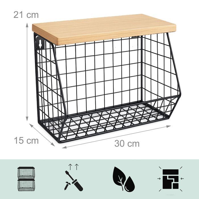 Підвісна полиця Relaxdays для зберігання фруктів та овочів