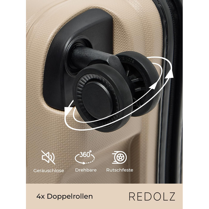 Жорсткий чохол REDOLZ XL 77 см Легкий поліпропілен 4 подвійні котушки та TSA (Essentials 11)