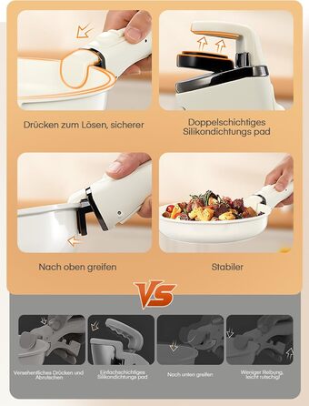 Набір посуду 17 предметів з антипригарним покриттям, індукційний, з керамічним покриттям, сумісний з духовкою, безпечний для миття в посудомийній машині, без PFOA/PFOS