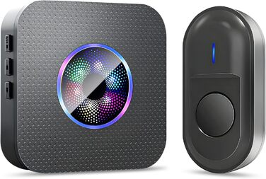 Відеодомофон з Wi-Fi та камерою, HD, 2.4G, нічне бачення, PIR-датчик руху, 2 камери, 2-сторонній аудіо, з дзвінком (1 передавач + 1 приймач)