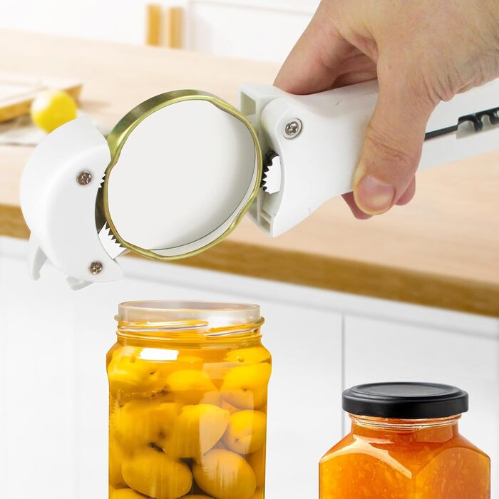 Набір відкривачів для пляшок та банок 7-в-1 для людей похилого віку з артритом, з магнітним механізмом, білий