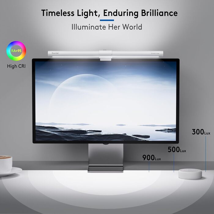 LED лампа для монітора Quntis 40см з підсвічуванням, регульована, захист очей, для офісу та дому