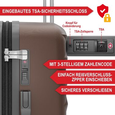 Преміум набір валіз Onbest 4-в-1: жорсткі валізи з TSA-замком, USB-порт – плюс вагова валіза, 2 кофрегурти, 4 адресних ярлики, тримач для напоїв, сумочка для взуття, 4 чохли від пилу (Кофе)